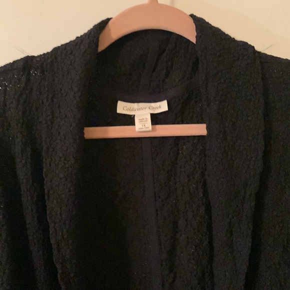 EUC Coldwater Creek black textured open cardigan size 1x (16W-18W) - Picture 4 of 11